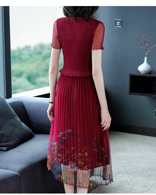 Đầm Ren Dập Li Chân Hoa - HN985